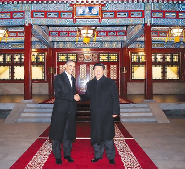 President Xi meets with President Obama in Zhongnanhai on Nov 11, 2014. (Photo/Xinhua) President Xi meets with President Obama in Zhongnanhai on Nov 11, 2014. (Photo/Xinhua)