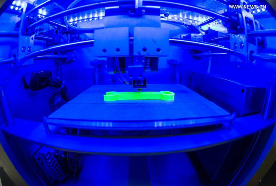 A micro-g 3D printer produces a plastic wrench at a research center in southwest China's Chongqing Municipality, April 19, 2016. The Research Center for Additive Manufacturing (3D Printing) Technology of Chongqing Institute of Green and Intelligent Technology announced on Tuesday that the first micro-g 3D printer was successfully developed. (Photo: Xinhua/Liu Chan) A micro-g 3D printer produces a plastic wrench at a research center in southwest China's Chongqing Municipality, April 19, 2016. The Research Center for Additive Manufacturing (3D Printing) Technology of Chongqing Institute of Green and Intelligent Technology announced on Tuesday that the first micro-g 3D printer was successfully developed. (Photo: Xinhua/Liu Chan)