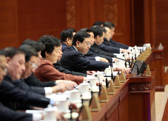 Zhang Dejiang, chairman of the Standing Committee of China's National People's Congress (NPC), votes at the closing meeting of the 25th session of the 12th NPC Standing Committee in Beijing, capital of China, Dec. 25, 2016. (Photo: Xinhua/Liu Weibing) Zhang Dejiang, chairman of the Standing Committee of China's National People's Congress (NPC), votes at the closing meeting of the 25th session of the 12th NPC Standing Committee in Beijing, capital of China, Dec. 25, 2016. (Photo: Xinhua/Liu Weibing)