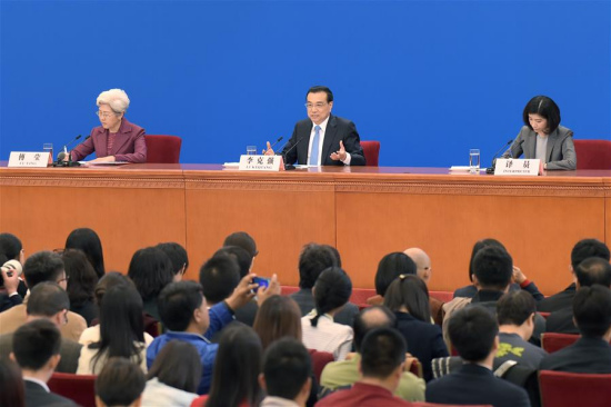 Chinese Premier Li Keqiang gives a press conference at the Great Hall of the People in Beijing, capital of China, March 15, 2017. (Xinhua/Xue Yubin) Chinese Premier Li Keqiang gives a press conference at the Great Hall of the People in Beijing, capital of China, March 15, 2017. (Xinhua/Xue Yubin)