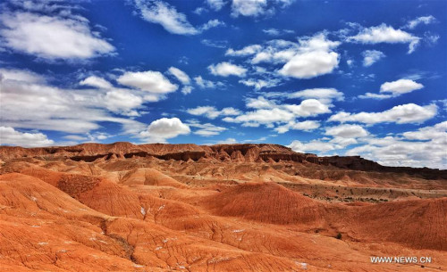Photo taken on July 24, 2017 shows a view of the red cliff region in Da Qaidam (also known as Dachaidan) district in the Mongolian-Tibetan Autonomous Prefecture of Haixi, northwest China's Qinghai Province. China's first Mars simulation base will be established here according to the local government. (Xinhua/Zhang Qingzhe) Photo taken on July 24, 2017 shows a view of the red cliff region in Da Qaidam (also known as Dachaidan) district in the Mongolian-Tibetan Autonomous Prefecture of Haixi, northwest China's Qinghai Province. China's first Mars simulation base will be established here according to the local government. (Xinhua/Zhang Qingzhe)