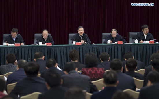 Chinese Vice Premier Wang Yang, also member of the Standing Committee of the Political Bureau of the Communist Party of China Central Committee, speaks at a meeting for heads of the united front work departments across the country, in Beijing, capital of China, Jan. 16, 2018. (Xinhua/Li Tao) Chinese Vice Premier Wang Yang, also member of the Standing Committee of the Political Bureau of the Communist Party of China Central Committee, speaks at a meeting for heads of the united front work departments across the country, in Beijing, capital of China, Jan. 16, 2018. (Xinhua/Li Tao)