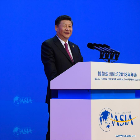 Chinese President Xi Jinping delivers a keynote speech at the opening ceremony of the Boao Forum for Asia Annual Conference 2018 in Boao, south China's Hainan Province, April 10, 2018. (Xinhua/Li Xueren) Chinese President Xi Jinping delivers a keynote speech at the opening ceremony of the Boao Forum for Asia Annual Conference 2018 in Boao, south China's Hainan Province, April 10, 2018. (Xinhua/Li Xueren)