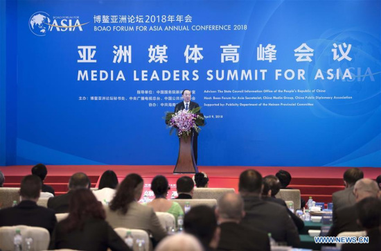 Huang Kunming, a member of the Political Bureau of the Communist Party of China (CPC) Central Committee and the head of the Publicity Department of the CPC Central Committee, delivers a keynote speech during the opening ceremony of the Media Leaders Summit for Asia in Sanya, south China's Hainan Province, April 9, 2018. (Xinhua/Li Tao) Huang Kunming, a member of the Political Bureau of the Communist Party of China (CPC) Central Committee and the head of the Publicity Department of the CPC Central Committee, delivers a keynote speech during the opening ceremony of the Media Leaders Summit for Asia in Sanya, south China's Hainan Province, April 9, 2018. (Xinhua/Li Tao)