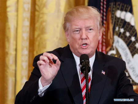 U.S. President Donald Trump (Xinhua file photo) U.S. President Donald Trump (Xinhua file photo)