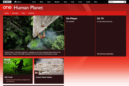 The Human Planet page on BBC One /Screenshot?