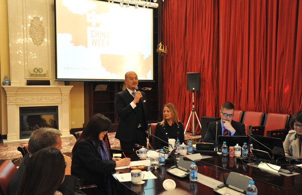 Peter Shiao, Chairman of the CHINAWEEK Organizing Committee, speaks at the press conference in Beijing, Oct 27, 2015. (Photo / Provided to Ecns.cn) Peter Shiao, Chairman of the CHINAWEEK Organizing Committee, speaks at the press conference in Beijing, Oct 27, 2015. (Photo / Provided to Ecns.cn)
