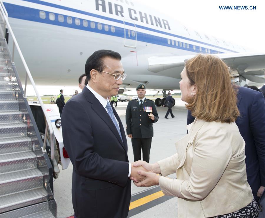 Premier Li arrives in Canada on first official visit(1/2)