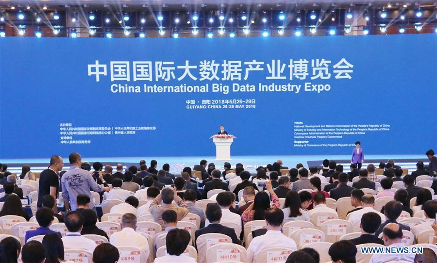 Photo taken on May 26, 2018 shows the China International Big Data Industry Expo opens in Guiyang, capital of southwest China\'s Guizhou Province. (Xinhua/Ou Dongqu)