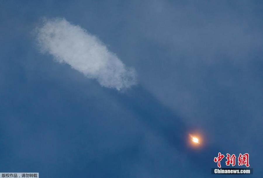 The Soyuz MS-09 spacecraft carrying the crew formed of astronauts Serena Aunon-Chancellor of the U.S, Alexander Gerst of Germany and cosmonaut Sergey Prokopyev of Russia blasts off to the International Space Station (ISS) from the launchpad at the Baikonur Cosmodrome, Kazakhstan, June 6, 2018. (Photo/Agencies)