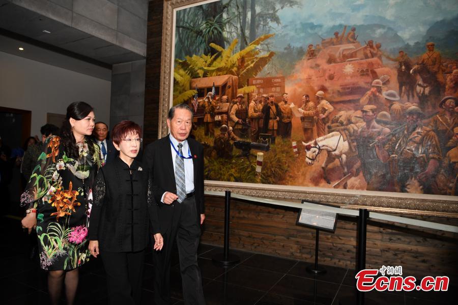 Hung Hsiu-chu, the former chairwoman of the Kuomintang in Taiwan, visits the Western Yunnan War of Resistance against Japanese Aggression Memorial in Tengchong County, Yunnan province, June 11, 2018. (Photo: China News Service/Liu Ranyang)