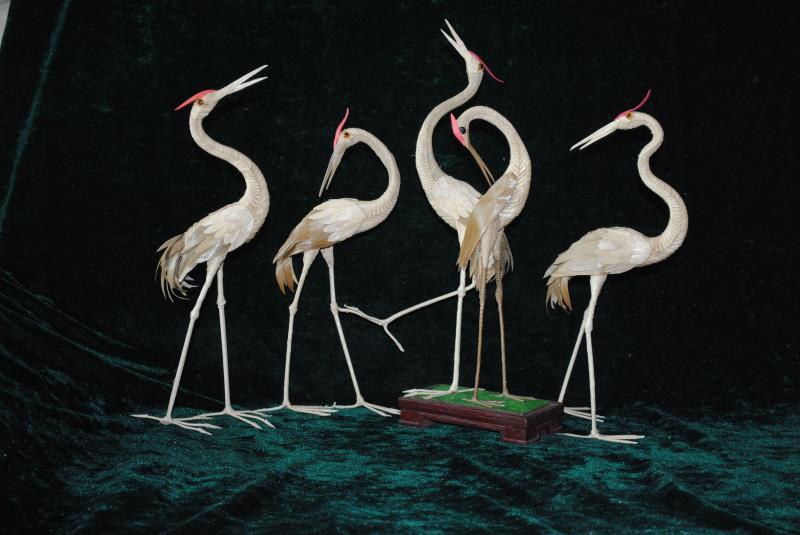 Palm leaves art created by artist Zhou Jialin. (Photo by Song Guoqing/China Daily)