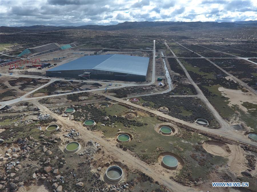 Aerial photo taken on June 19, 2018 shows the Muon Detectors in the Large High Altitude Air Shower Observatory (LHAASO) which is under construction in Daocheng County, southwest China\'s Sichuan Province. An observatory for detecting cosmic rays is being built in Sichuan Province. The project, known as the LHAASO, is located in mountains of the eastern part of Qinghai-Tibet Plateau at an average altitude of 4,410 meters. (Xinhua/Liu Kun)