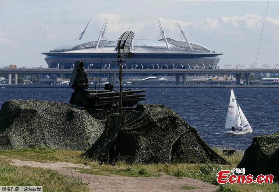 Russian Pantsir-S1 antiaircraft missile system is seen near Saint Petersburg Stadium to provide security, in Saint Petersburg, a host city for the soccer World Cup, Russia, June 27, 2018. (Photo/Agencies)