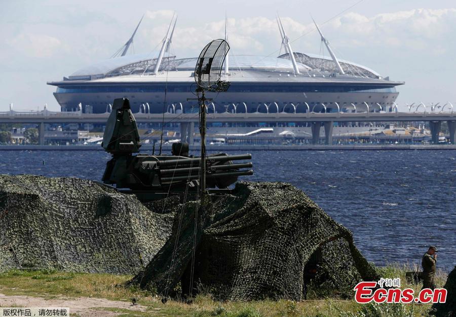 Russian Pantsir-S1 antiaircraft missile system is seen near Saint Petersburg Stadium to provide security, in Saint Petersburg, a host city for the soccer World Cup, Russia, June 27, 2018. (Photo/Agencies)
