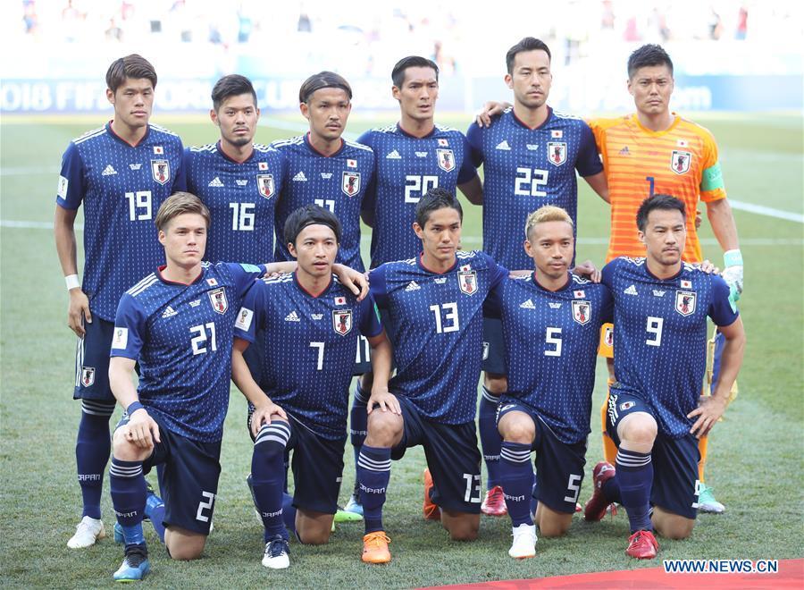 Players of Japan pose for a group photo prior to the 2018 FIFA World Cup Group H match between Japan and Poland in Volgograd, Russia, June 28, 2018. (Xinhua/Wu Zhuang)
Most dubious tactics
The tactics used by Japan in the closing minutes against Poland were questionable to say the least. Japanese coach Akira Nishino admitted his team wasted time to guarantee a berth in the knockout stage. Ironically, Japan advanced by virtue of FIFA\'s fair play rule, which rewards teams that have received fewer yellow cards.