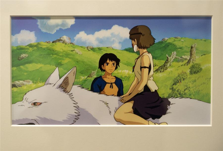 A painting of the scene in Princess Mononoke. (Photo/chinadaily.com.cn)
The anime feature films produced by the studio include Spirited Away, My Neighbor Totoro, Princess Mononoke, Grave of the Fireflies, and Kiki\'s Delivery Service.