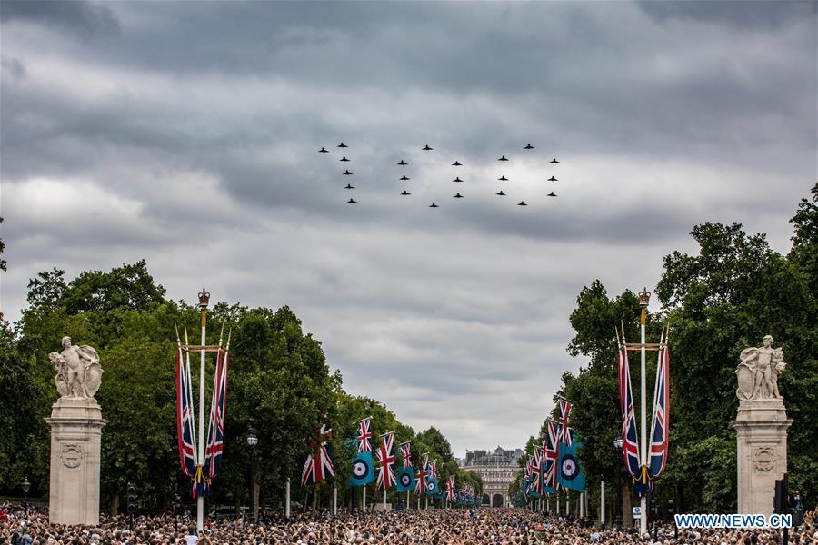 Typhoon aircrafts fly in a \