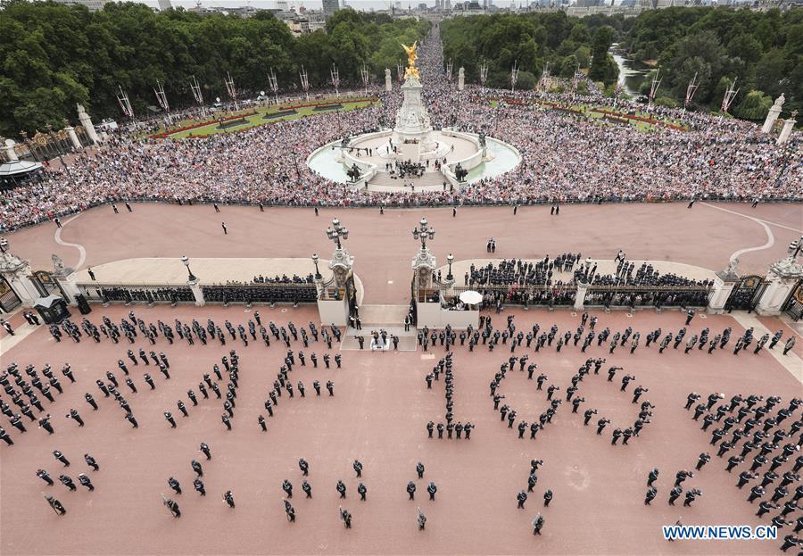The Royal Air Force (RAF) personnel stand in an \