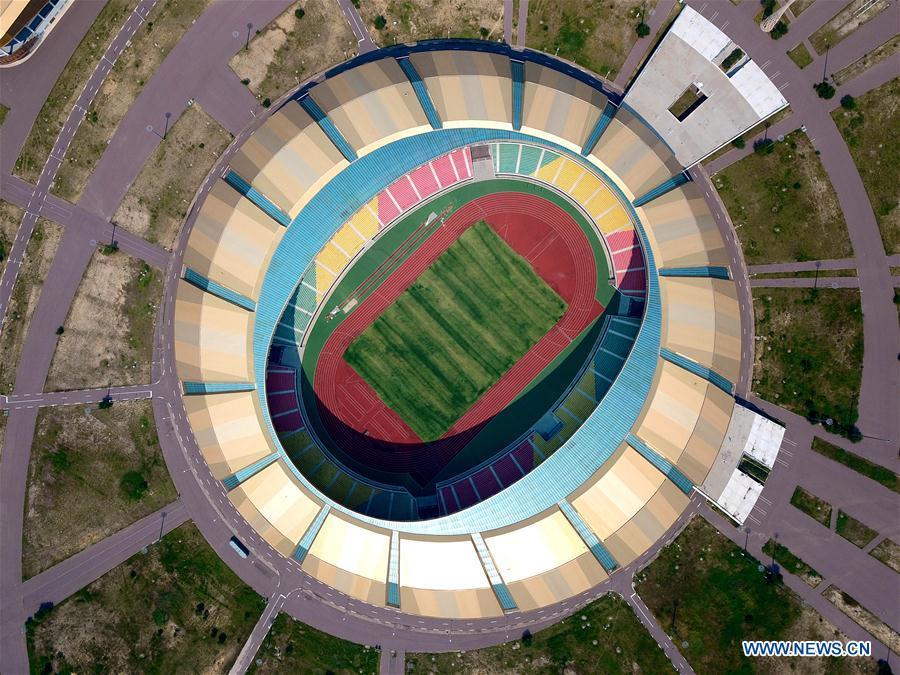 Aerial photo taken on June 10, 2018 shows the Sports Center built with Chinese assistance in Brazzaville, capital of Republic of Congo. In the past five years, China and African nations have deepened political mutual trust, mutual assistance in development and mutual learning in visions, and made concerted efforts in building the Belt and Road and a closer China-Africa community with a shared future. (Photo/Xinhua)