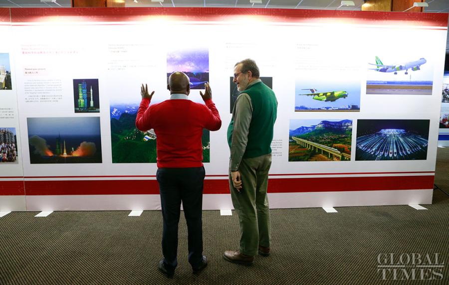 The Exhibition on the Achievements of South Africa-China Science, Technology and Innovation Cooperation was held in Pretoria, South Africa on July 23. The 54th Research Institute of China Electronics Technology Group Corporation (CETC54) has cooperated with the South African Radio Astronomy Observatory since 2008. Following the completion of the first SKA Prototype Antenna in February 2018, the second prototype antenna arrived in South Africa in June. (Photos: Li Hao/GT)