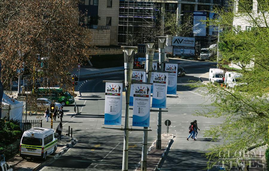 The venue for the upcoming 10th BRICS summit in Johannesburg, which is to be held from July 25 to July 27, is being heavily guarded as workers make final preparations in advance of the arrival of leaders from Brazil, Russia, India, China and South Africa. (Photos: Li Hao/GT)