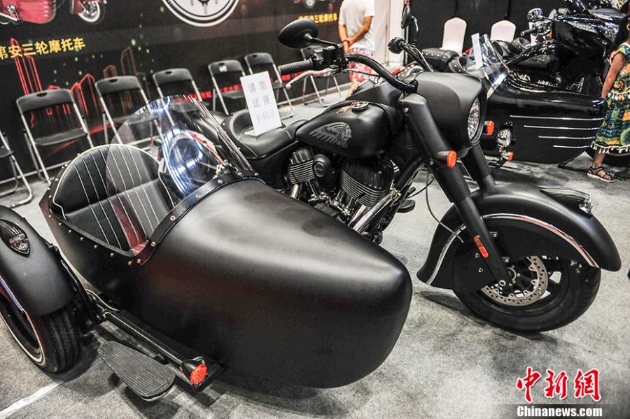 Photo taken on July 28- 29, 2018 shows a motorcycle exhibition held at the China National Convention Center in Beijing. Organized by an online auto platform, the fair displayed hundreds of motorcycles from home and abroad, such as the Ducati 959 sport bike, vintage Changjiang 650 sidecar, the Harley-Davidson WLA produced to the U.S. Army during the World War II and Benelli Leoncino bike. (Photo: China News Service/Fu Yu)