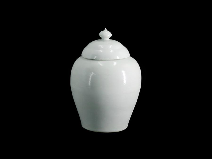 A Ming Dynasty (1368-1644) white-glazed jar is on display at the Guangdong Museum, July 29, 2018. (Photo/Official Weibo account of Guangdong Museum)
