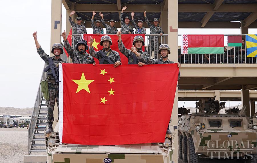 The Chinese Air defense force detachment has secured a leading position over its competitors from Belarus, Egypt, Pakistan,Russia, Uzbekistan and Venezuela in the “clear sky for air defense missile operators” segment of the International Army Games 2018 in Korla, Northwest China\'s Xinjiang Uyghur Autonomous Region on Tuesday. (Photos: Cui Meng/GT)
