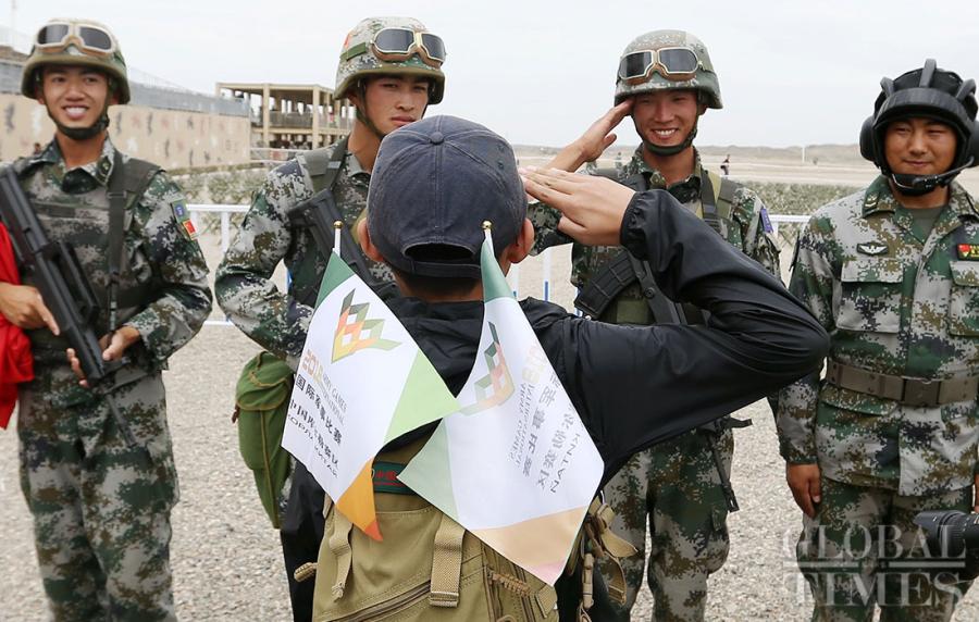 The Chinese Air defense force detachment has secured a leading position over its competitors from Belarus, Egypt, Pakistan,Russia, Uzbekistan and Venezuela in the “clear sky for air defense missile operators” segment of the International Army Games 2018 in Korla, Northwest China\'s Xinjiang Uyghur Autonomous Region on Tuesday. (Photos: Cui Meng/GT)