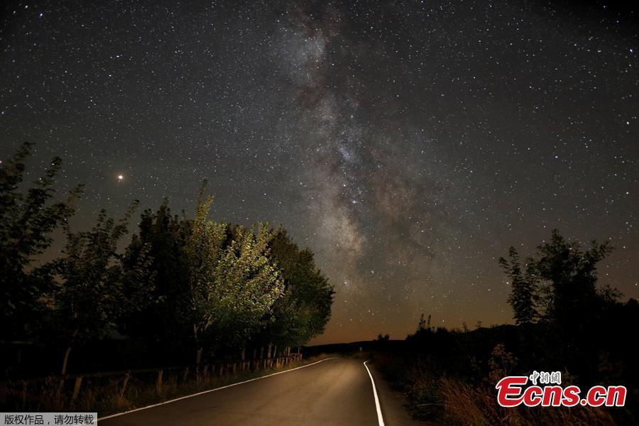 The Milky Way is seen during the Perseids meteor shower in Berducedo, Spain, August 12, 2018. (Photo/Agencies)