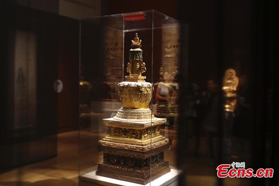 Photo taken on Aug. 16, 2018 shows the Empresses of China\'s Forbidden City Exhibition at the Peabody Essex Museum in Boston, the United States. This exhibition is the first to explore the role of empresses in shaping China’s last dynasty -- the Qing -- from 1644 to 1911. Nearly 200 spectacular objects from the Palace Museum tell the little-known stories of how imperial women influenced court politics, art and religion. (Photo: China News Service/Liao Pan)