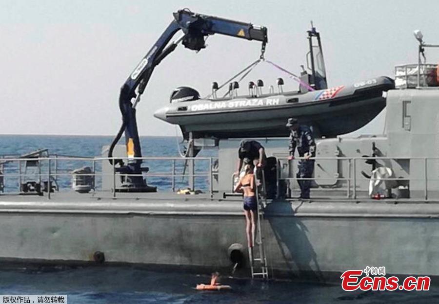 A British woman is rescued from the Adriatic sea by the Croatian Coast Guard vessel \