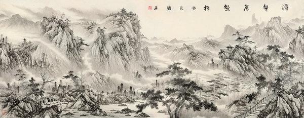 Liu Guang’s paintings are now shown at a solo exhibition, titled The Sound of Mountains and Waters, at the Poly Art Museum in Beijing. (Photo provided by chinadaily.com.cn)