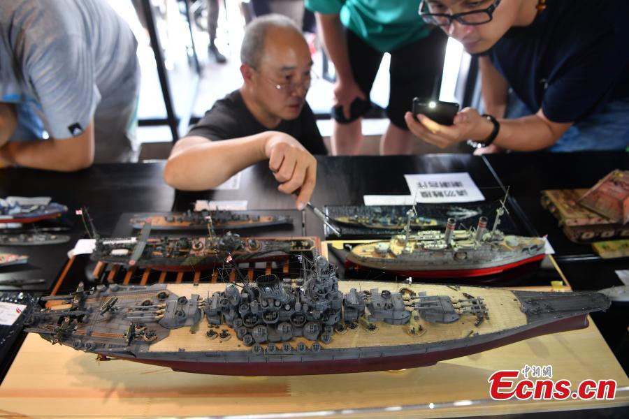 Model ships are on show at an event in Kunming City, Southwest China’s Yunnan Province, Aug. 25, 2018. Judges were invited score the models, which were replicas of various vessels, including warships. (Photo: China News Service/Liu Ranyang)