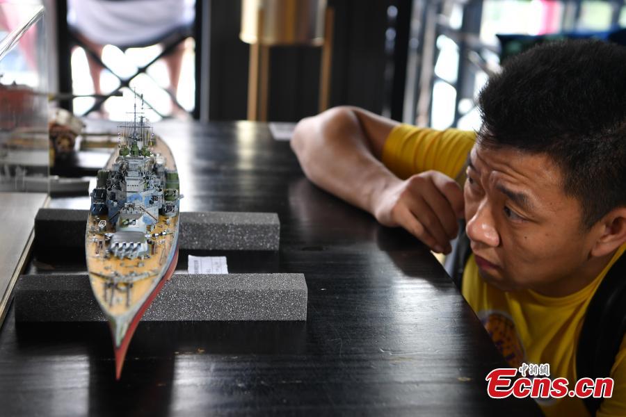 Model ships are on show at an event in Kunming City, Southwest China’s Yunnan Province, Aug. 25, 2018. Judges were invited score the models, which were replicas of various vessels, including warships. (Photo: China News Service/Liu Ranyang)