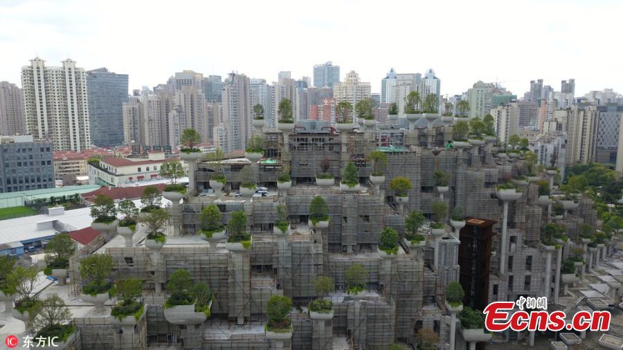 Terraced buildings with landscape features that have been dubbed the \