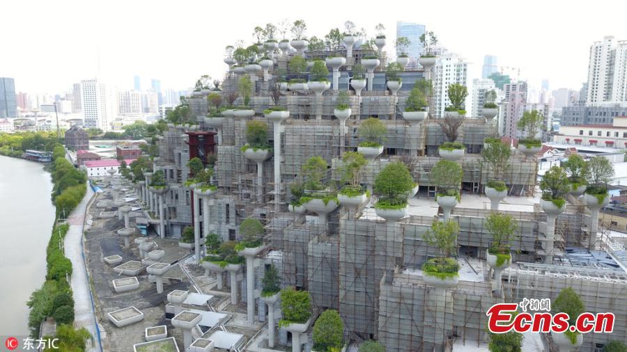 Terraced buildings with landscape features that have been dubbed the \