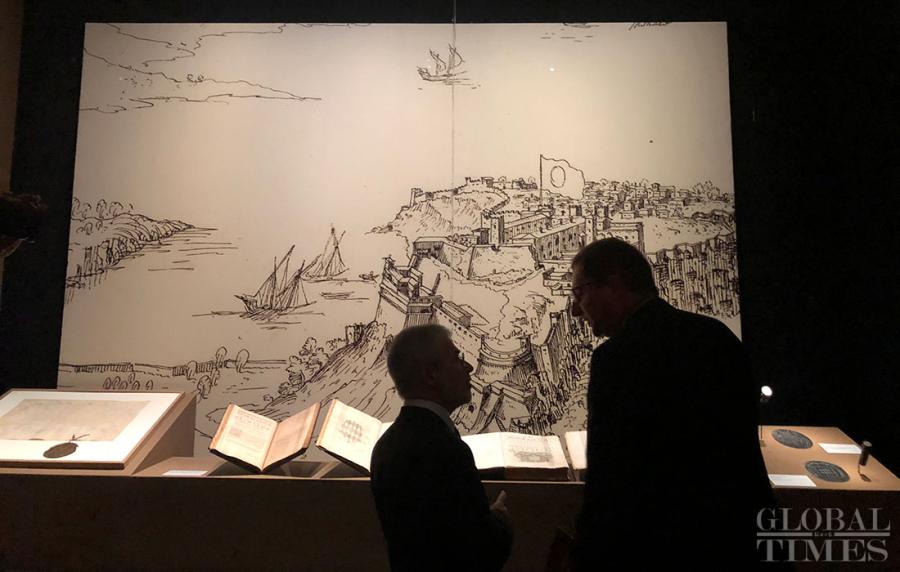 Opening ceremony for exhibition Prince and Princess of Monaco - A European Dynasty kicks off at the Meridien Gate of the Palace Museum, Beijing on Thursday. The exhibition opens to the public on Friday. (Photos: Luo Yunzhou/GT)
