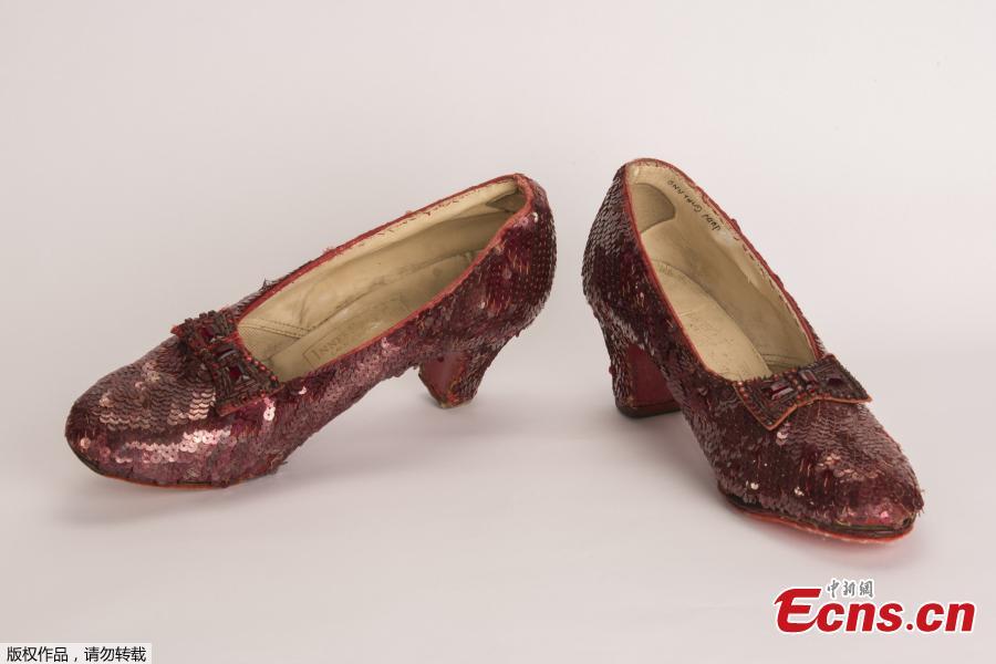 A pair of ruby slippers once worn by actress Judy Garland in the \