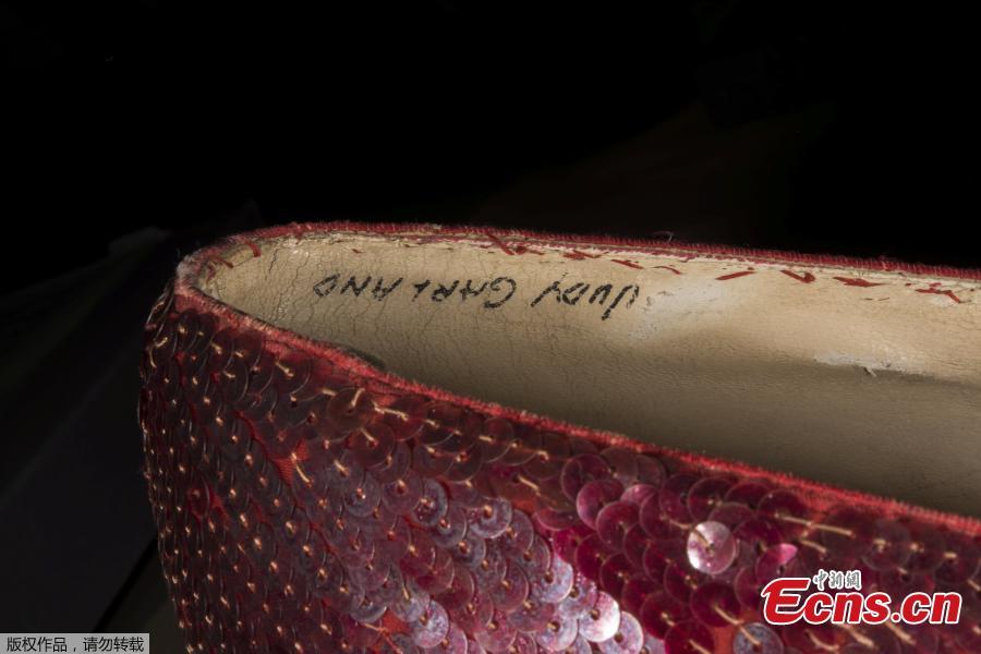 A pair of ruby slippers once worn by actress Judy Garland in the \