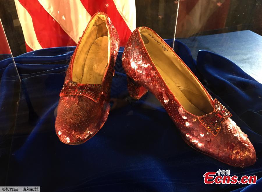 A pair of ruby slippers once worn by actress Judy Garland in the \