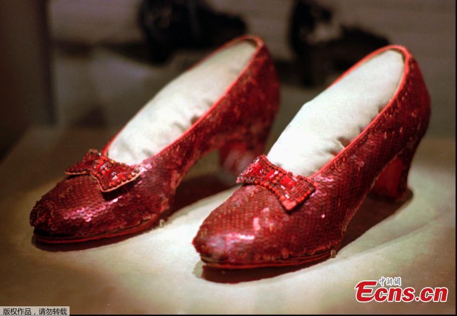 A pair of ruby slippers once worn by actress Judy Garland in the \