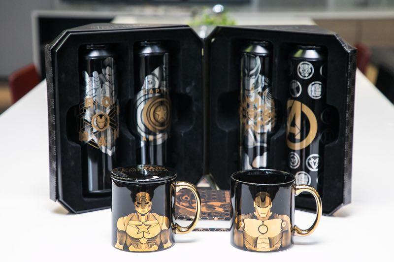 Captain America (left) and Iron Man are printed on Disney coffee cups and flasks. (Photo provided to chinadaily.com.cn)