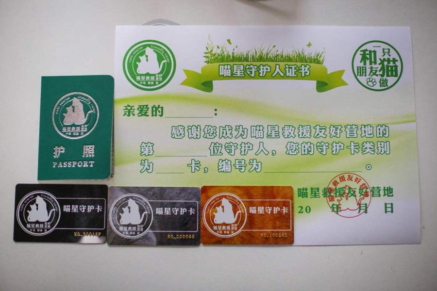 Certificates of the cat lovers.  (Photo by Tang Tao for chinadaily.com.cn)