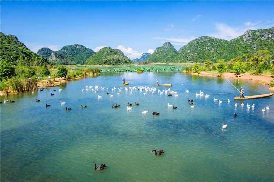 A view of Puzhehei scenic spot in Wenshan prefecture of Yunnan Province. (Photo provided to chinadaily.com.cn)