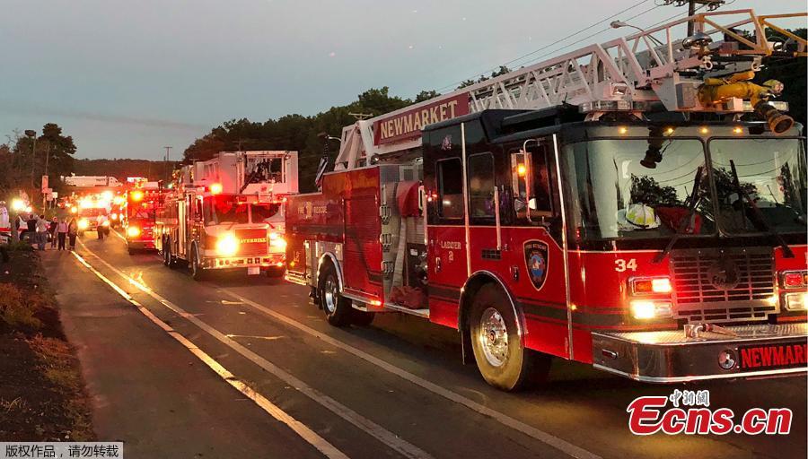 Multiple fire trucks from surrounding communities arrive Thursday, Sept. 13, 2018, in Lawrence, Mass., responding to a series of gas explosions and fires triggered by a problem with a gas line that feeds homes in several communities north of Boston. (Photo/Agencies)