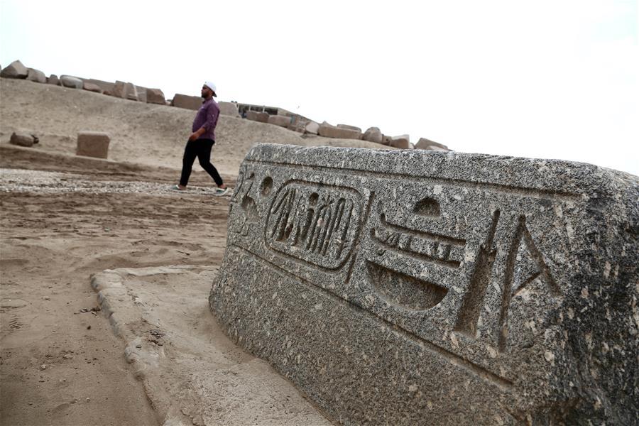 A man visits an open-air museum in Sharqiya, Egypt, on Sept. 15, 2018. Some 130 kilometers away from the Egyptian capital Cairo, work continued to revive the north capital of ancient Egypt, San al-Hagar or Tanis and to turn it into an open-air museum. TO GO WITH Feature: Egypt to turn Tanis archaeological site into open-air museum (Xinhua/Ahmed Gomaa)
