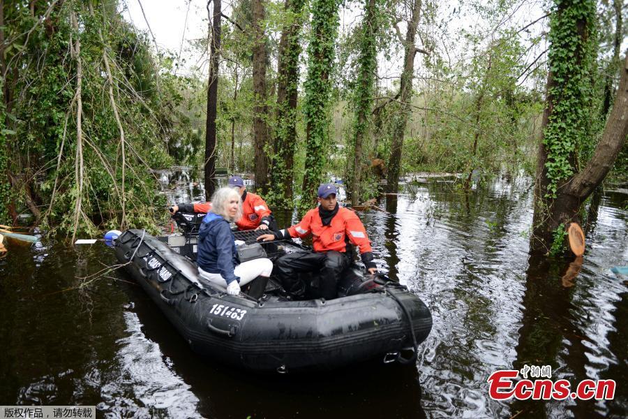 Deadly storm Florence drenched North Carolina with more downpours on Sunday, cutting off the coastal city of Wilmington, damaging tens of thousands of homes and threatening worse flooding as rivers fill to the bursting point. (Photo/Agencies)