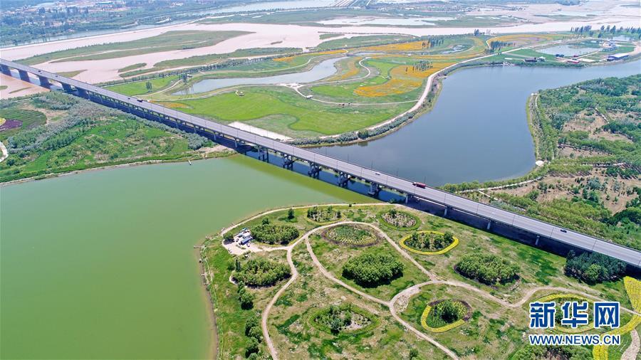 A photo taken June 26 shows a view of the Yellow River wetland park in Wuzhong city, Ningxia Hui autonomous region. (Photo/Xinhua)
The city has promoted ecological development through forestation, environmental restoration and major entry restrictions for companies that are highly polluting or consume a lot of energy.